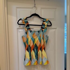 Torrid Colorful Harlequin Patterned Top